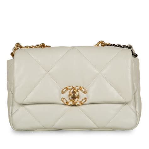 chanel 19 flap white|chanel 19 small vs medium.